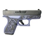 Glock G42 Custom Elephant Engraved Gray Crushed Orchid Subcompact .380 ACP 3.25 6rds, Gray