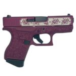 Glock G43 Custom Black Cherry Roses vs Paisley Subcompact 9mm 3.41" 6rds, Black Cherry