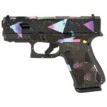 Glock G43X Subcompact 9mm 3.41" 10rds, Black/Cyan/Purple